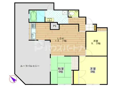 レジデンス西千葉ウエスト(3LDK/5階)の間取り写真