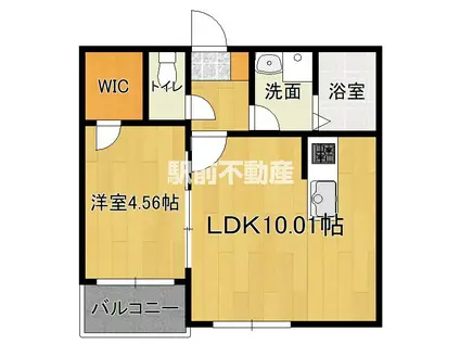 シャロム周船寺(1LDK/1階)の間取り写真