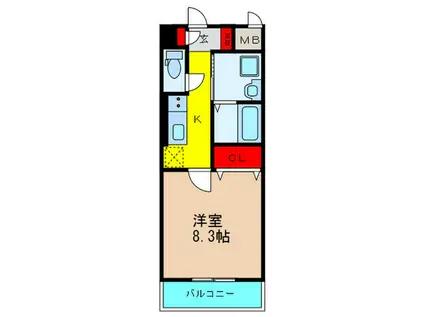 シエン枚方(1K/2階)の間取り写真