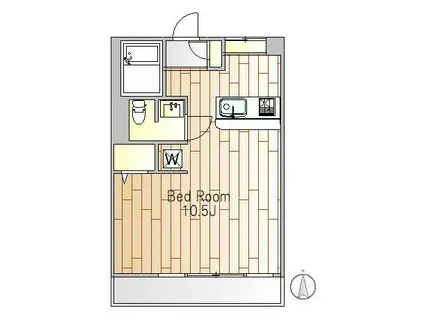 目黒第6コーポ(ワンルーム/3階)の間取り写真