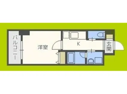 ヒルズ夕陽丘(1K/10階)の間取り写真