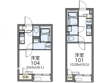 レオネクストコンフォート汐入I(1K/1階)の間取り写真