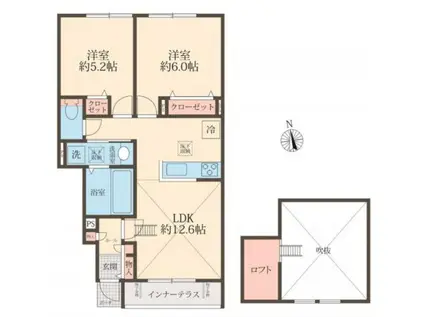 BELLE LEAD(2LDK/1階)の間取り写真