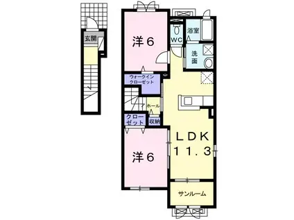 メゾン ド ベル(2LDK/2階)の間取り写真