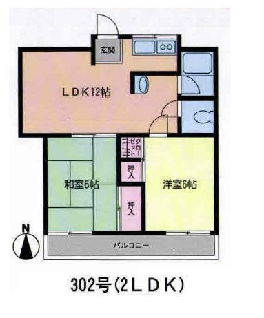 CLEO石坪(2LDK/3階)の間取り写真