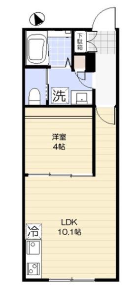 港北区篠原西町計画(1LDK/1階)の間取り写真