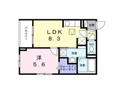 アンジュ 茨木(1LDK/1階)の間取り写真