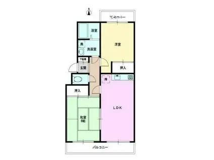 ワコー東寺尾マンション(2LDK/2階)の間取り写真