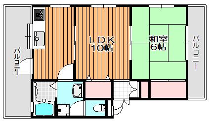 サンライズ石川(1LDK/1階)の間取り写真