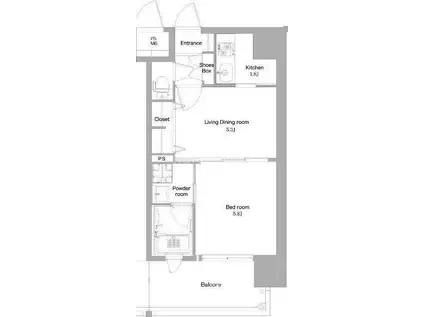 エンクレストNEO博多駅南(2K/11階)の間取り写真