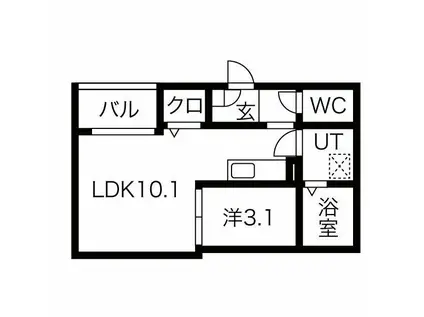REGALEST AURUM(1LDK/3階)の間取り写真