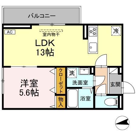 ベルディール(1LDK/3階)の間取り写真