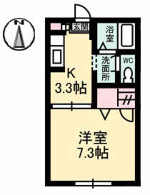 ジェネス21(1K/1階)の間取り写真