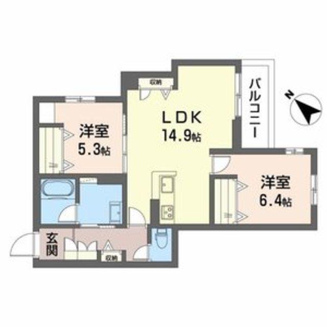 シャーメゾン グラニテ(2LDK/3階)の間取り写真