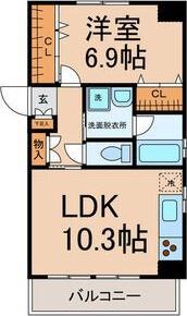 グランドノーザンクロス(1LDK/4階)の間取り写真