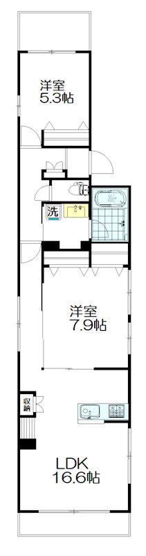 HEBEL ONE(2LDK/2階)の間取り写真