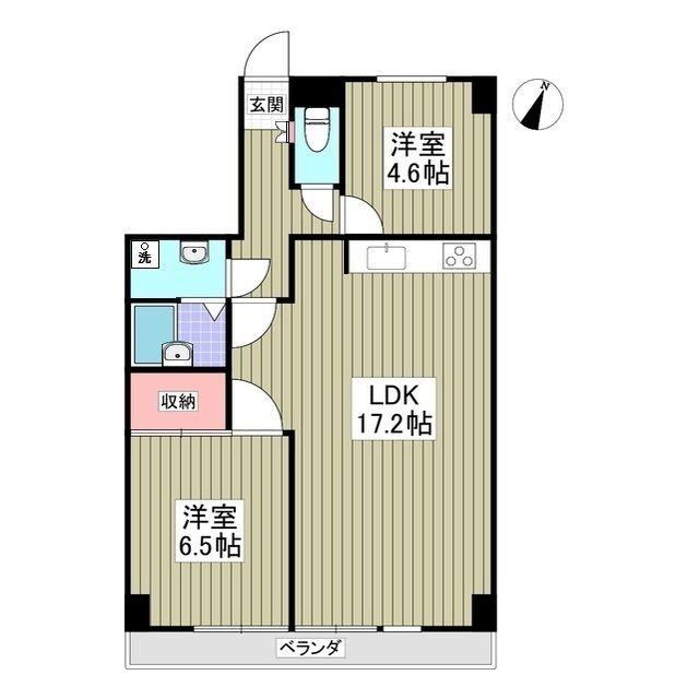 リブレス坂戸関間(2LDK/5階)の間取り写真