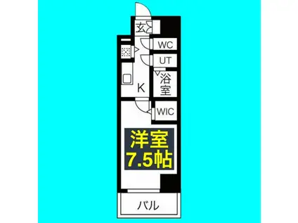 エスリード上前津LIVIA(1K/3階)の間取り写真