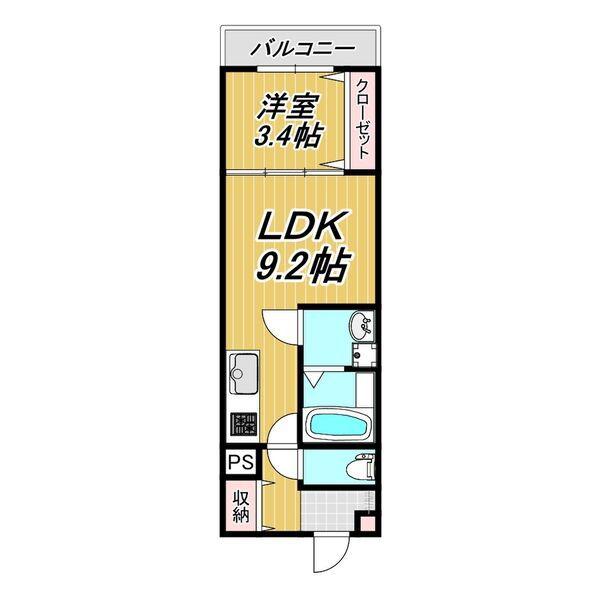 LE COCON 一宮IX(1LDK/2階)の間取り写真