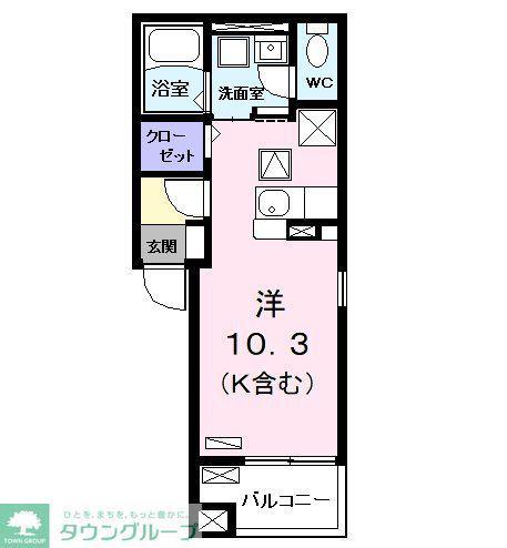 ラルジュ・ツカサ・タンドレス(ワンルーム/3階)の間取り写真