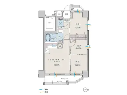 ラ・アトレレジデンス浅草橋(2LDK/11階)の間取り写真