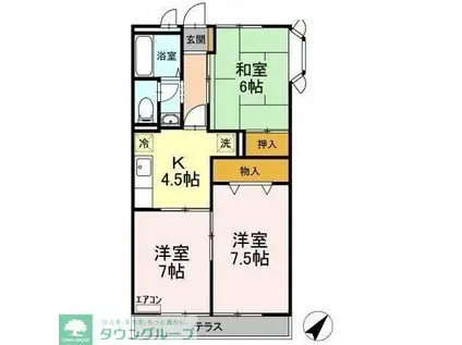 サンパレス薬円台(3K/1階)の間取り写真