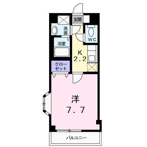オリエンス習志野(1K/2階)の間取り写真