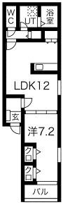 PREMIER(1LDK/3階)の間取り写真