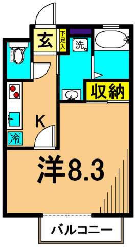フォレストメゾンSK(1K/1階)の間取り写真