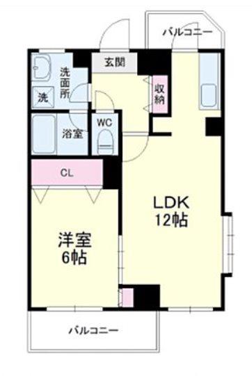 エストメンツ中央(1LDK/5階)の間取り写真
