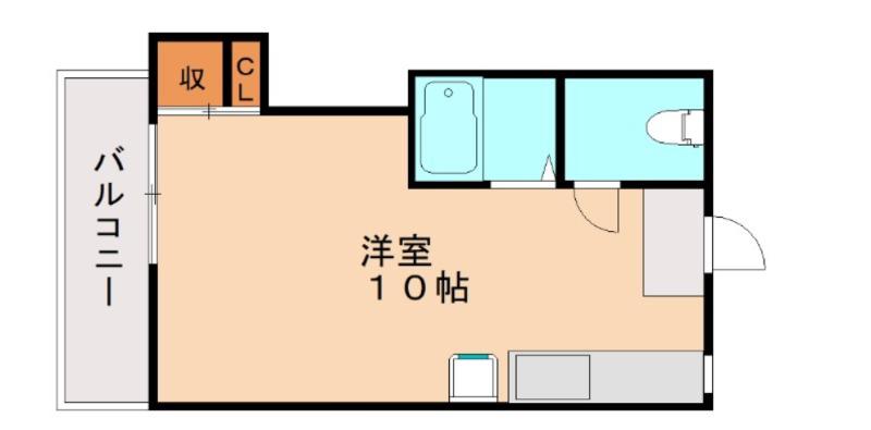 オアシス下到津II(ワンルーム/1階)の間取り写真