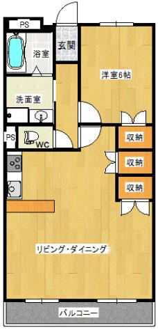 レジデンス名倉(1LDK/4階)の間取り写真