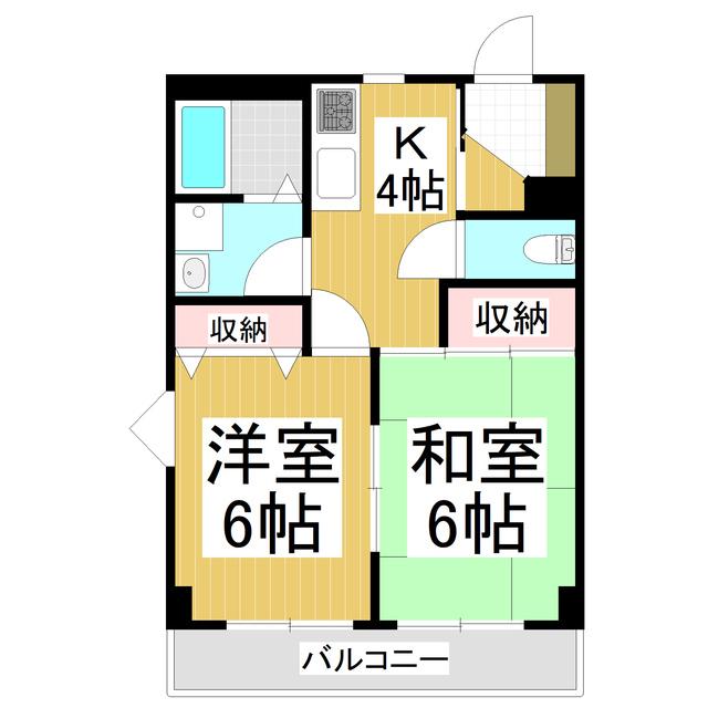 ハイツ蓮池(2K/1階)の間取り写真