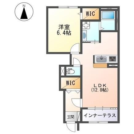 サザンクロス(1LDK/1階)の間取り写真