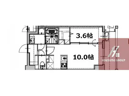 ミラージュパレス天王寺堀越町(1LDK/2階)の間取り写真