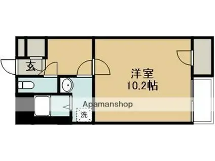 FAST HILLS 日ノ出町(1K/2階)の間取り写真