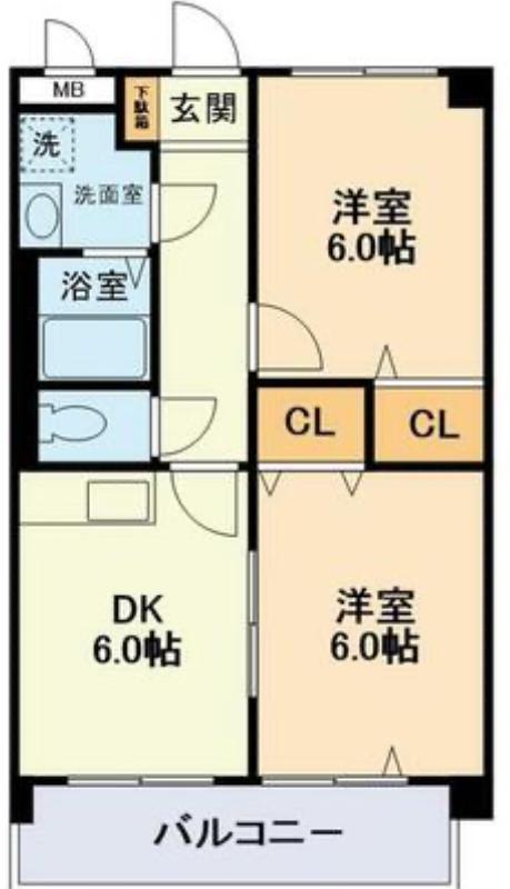 A FIELD CHIKAMI(2DK/3階)の間取り写真