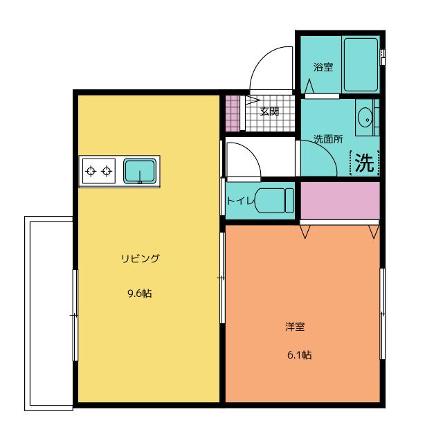 M-CREST ANNEX(1LDK/2階)の間取り写真