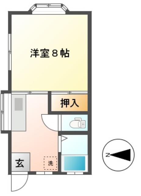 ハイツ希望(1K/1階)の間取り写真