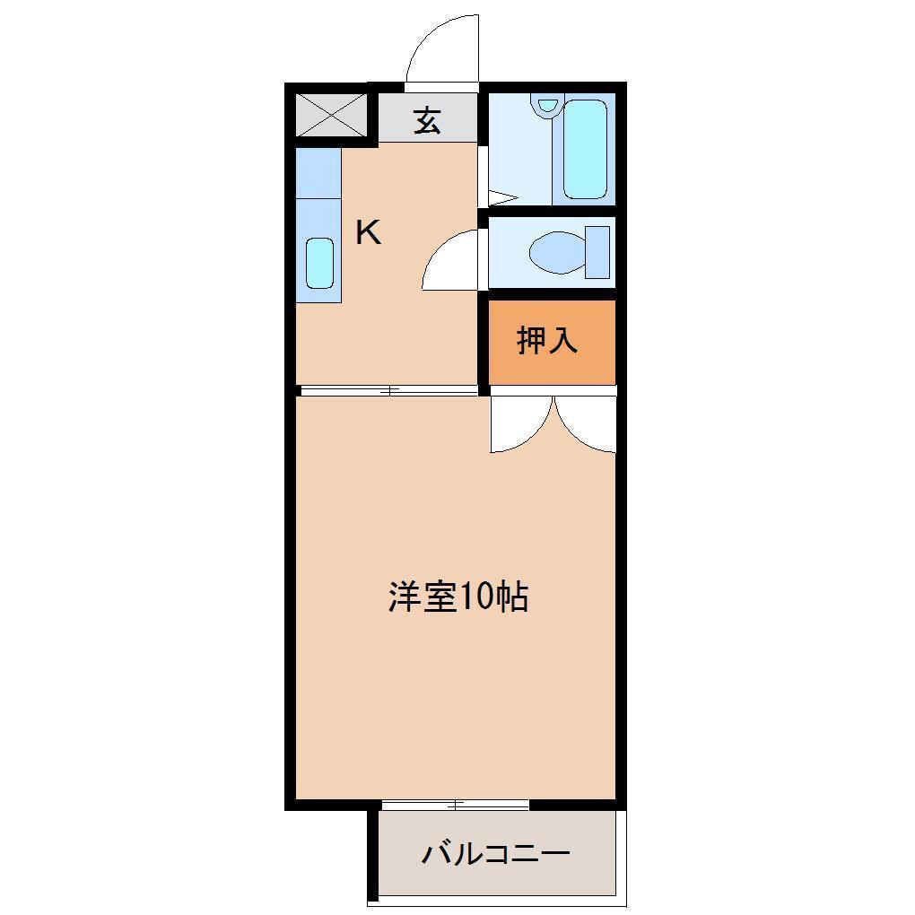 ステーションハイム(1K/2階)の間取り写真