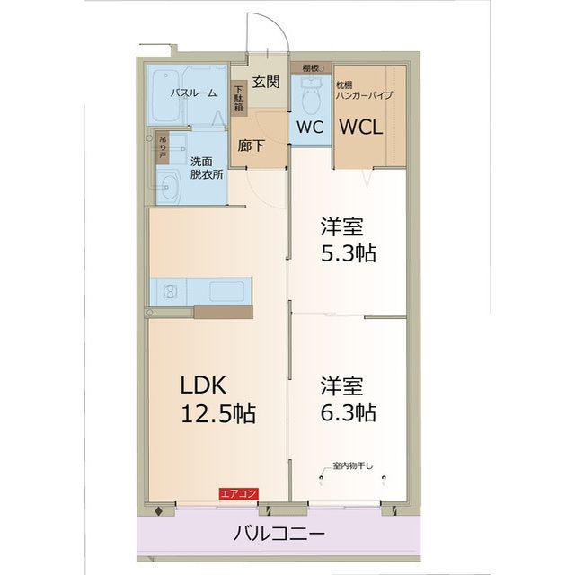 ザ・レジデンス坂本(2LDK/2階)の間取り写真