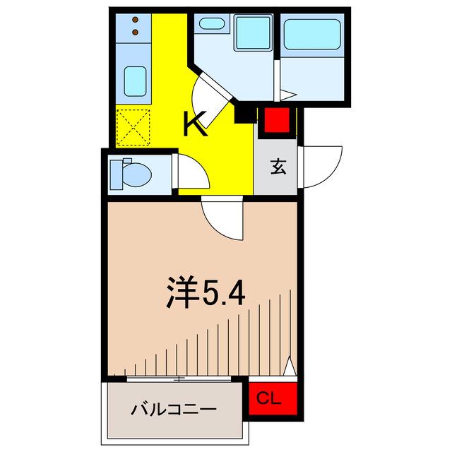 ソレイユ(1K/3階)の間取り写真