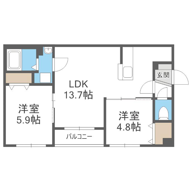 IL LEONE(2LDK/1階)の間取り写真