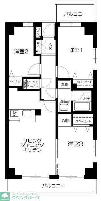 ES-GRANDE錦糸町(3LDK/4階)の間取り写真
