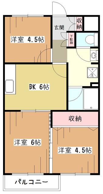 ロイヤル美住町(3DK/2階)の間取り写真