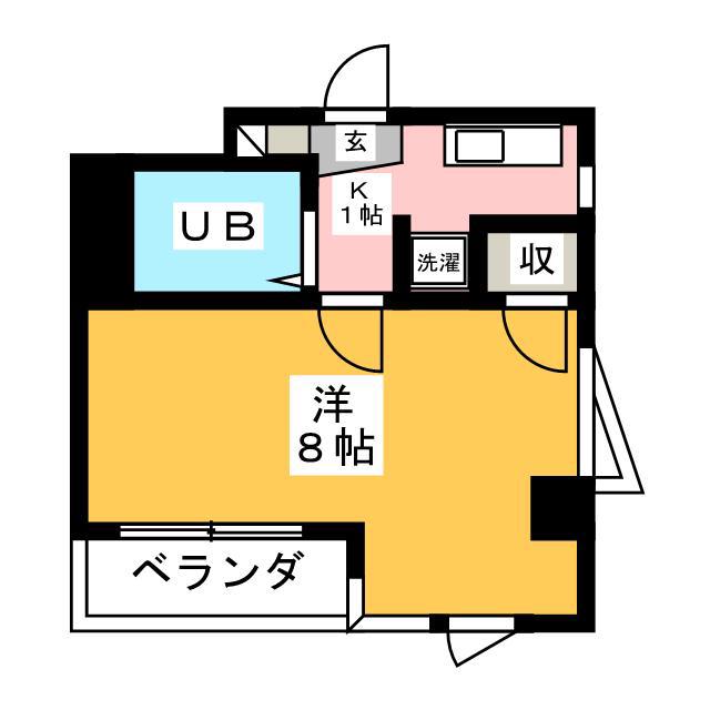 コンフォーム松浪(1K/4階)の間取り写真