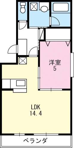 ベストN新貝(1LDK/1階)の間取り写真