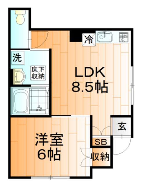 リヴィエラハイム(1LDK/1階)の間取り写真