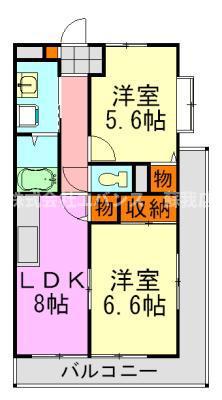 RICHEヤマダ(2LDK/3階)の間取り写真