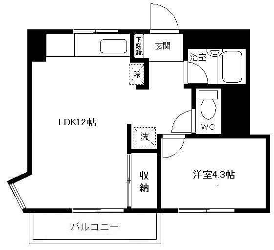 アーバンシティー壱番館(1LDK/2階)の間取り写真